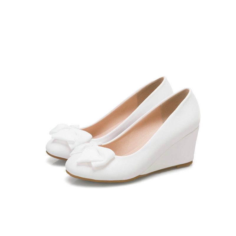 

Модные женские балетки с бантом, черные женские туфли на танкетке для работы в офисе, туфли-лодочки из ткани, сладкие мокасины, женские туфли на танкетке для беременных 39 белый