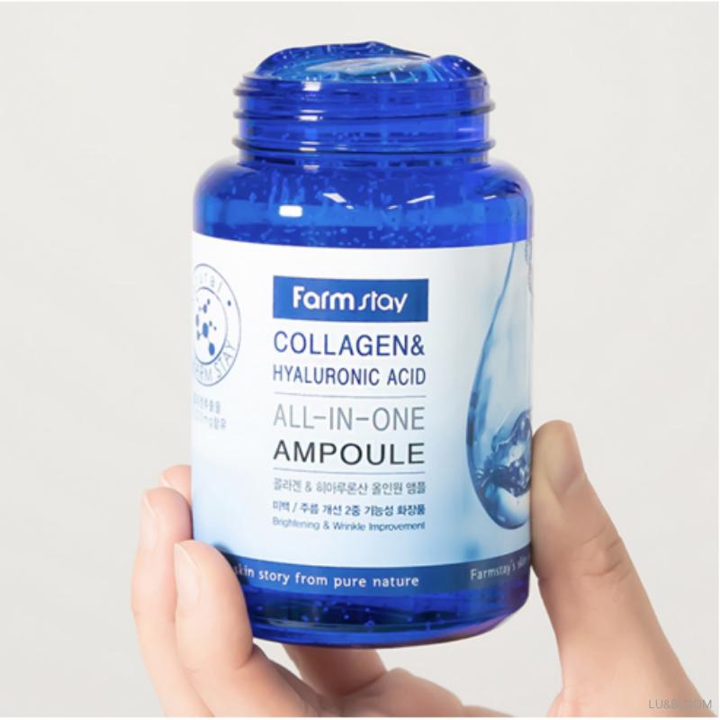 Farmstay Collagen & Hyaluronic Acid All-In-One Ampoule 250ml (+Free Gift)