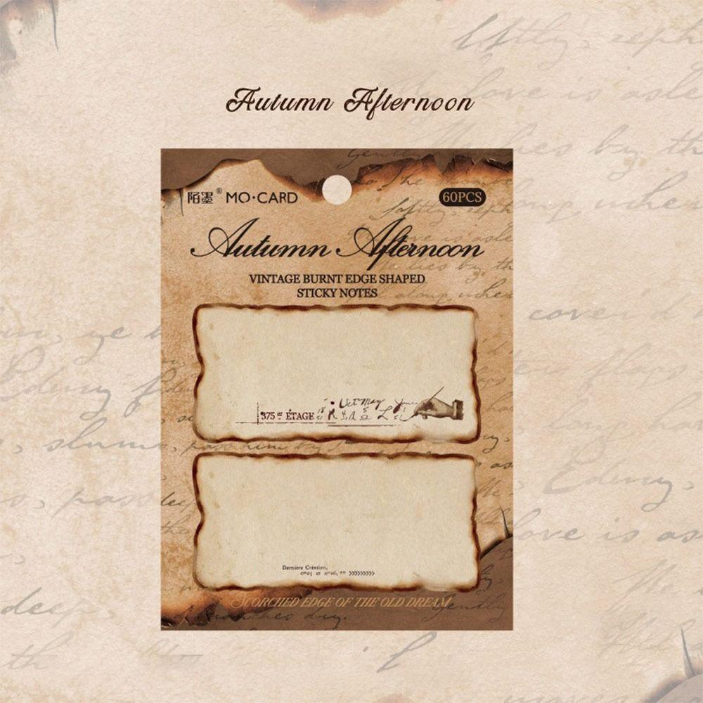 Self-adhesive Sticky Notes Vintage Burnt Series Tearable Note Pad To Do List Notepads  Student