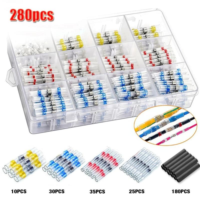 50 To 500Pcs Heat Shrink Solder Seal Wire Connectors Kit Waterproof Butt Electrical Terminalsinsulated Splice Marine Automotive