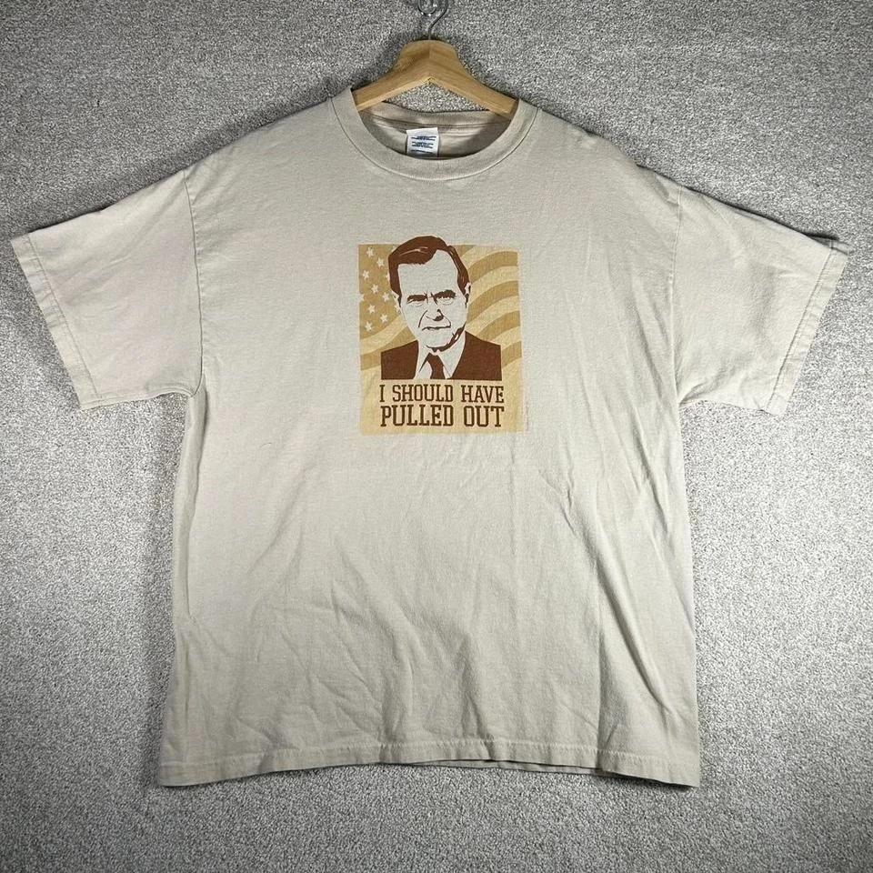 

Vintage 2000s George HW bush political humor graphic tee shirt tshirt XL