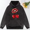 Cherries In The Mouth Printing Women Hoody Pocket Fashion Pullover Casual Oversized Hoodie Comfortable Cotton Sweatshirt