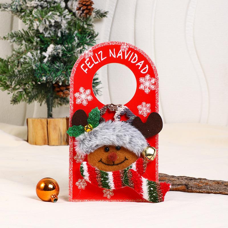 Christmas Door Handle Ornament Xmas Hotel Mall Home Door Handle Hanging Decoration