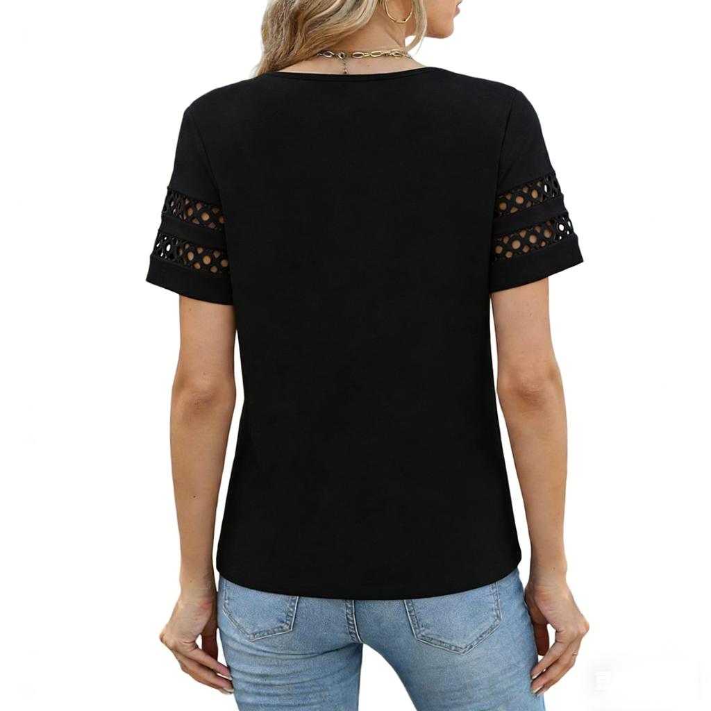 Dames Tops Korte Mouw Casual Blouses Ronde Hals T-shirts Zomer
