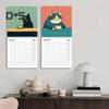 1/2Pcs 2025 Wall Calendar Cats Chillin' with Coffee Wall Calendar 12 Monthly Coffee Cats Calendar Family Office Organizer for Cat Lover Gift