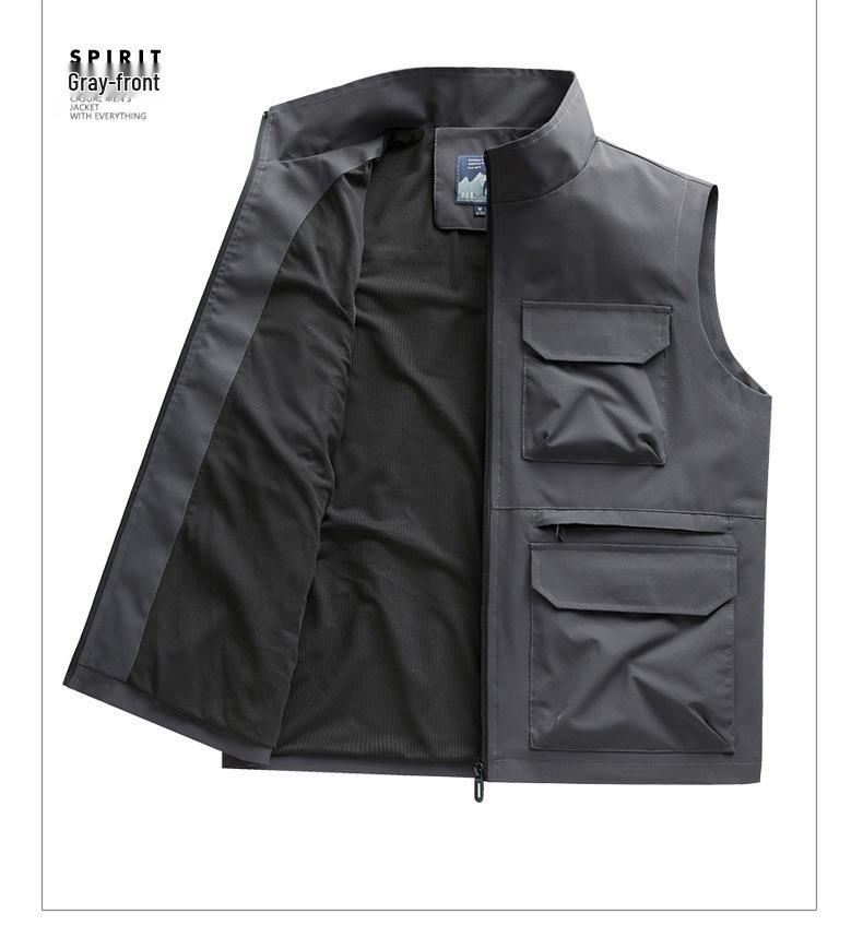 Plus Size Outdoor Fishing Photography Vest with Logo Print