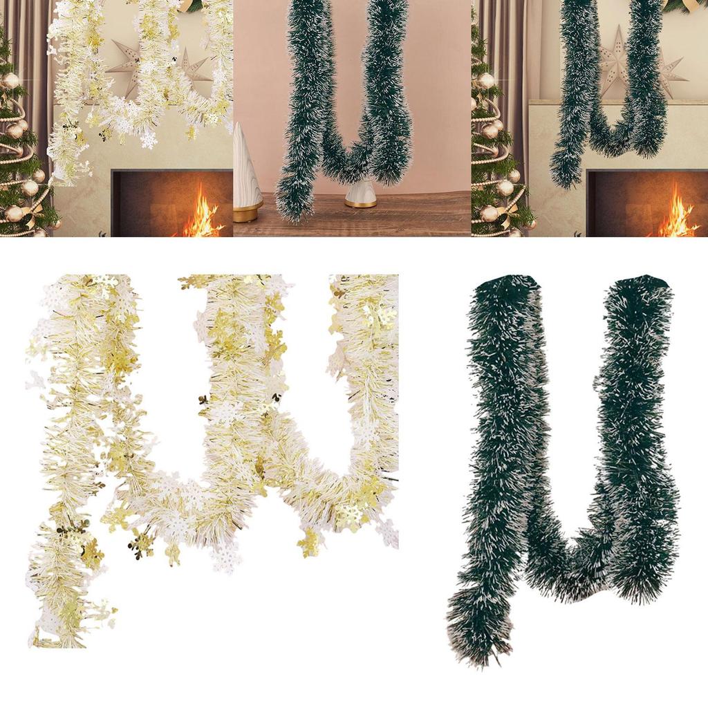 Christmas Twist Garland Sparkly 70.87 inch Xmas Garland Glittering for Ceiling Thanksgiving Holiday Christmas Tree Decor