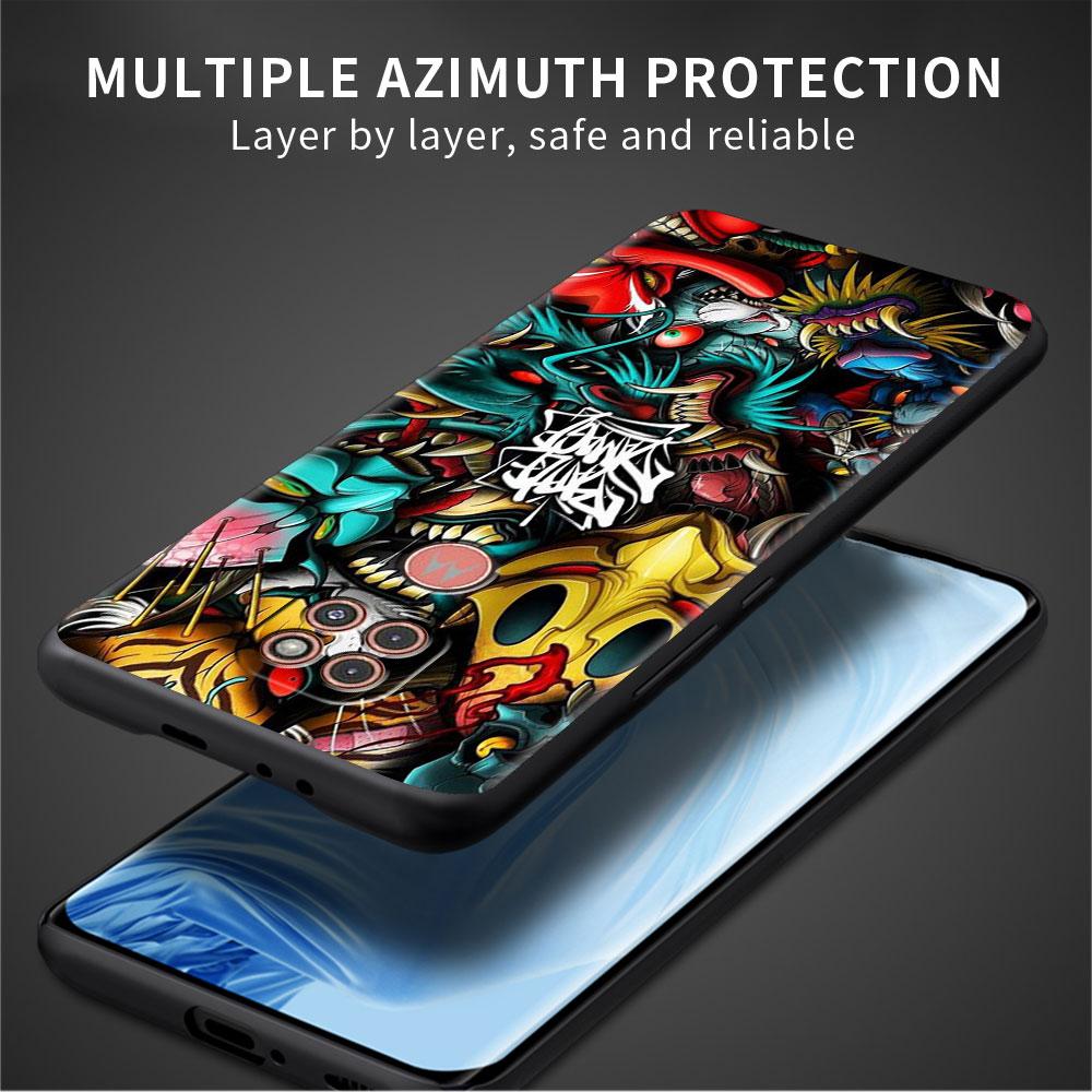 Etui Do Motorola G30 G60 G22 G9 Play G82 G52 G8 G9 G50 One Fusion Edge 20 Czarne Miękkie Nakładka Na Telefon Samurai Maska Oni