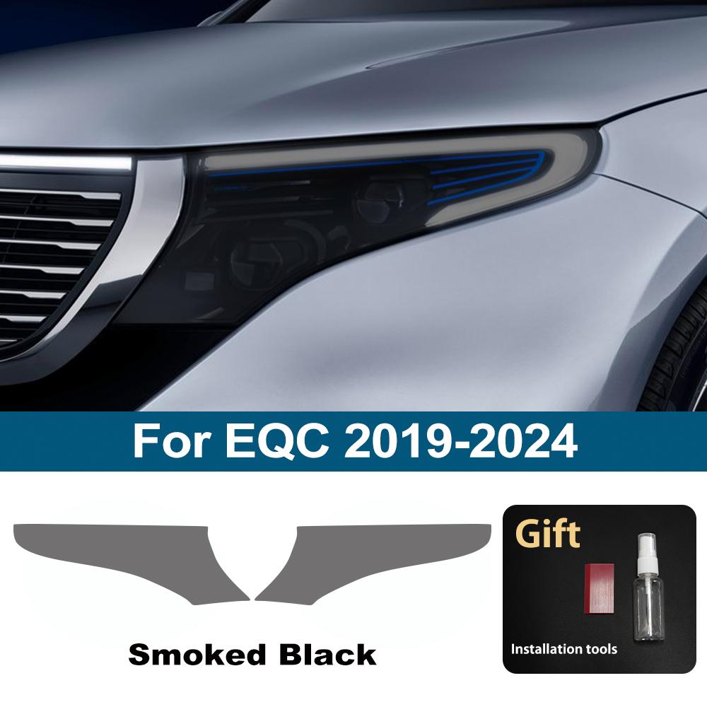 Für Mercedes Benz EQA/EQB/EQC/EQE /EQG/EQS Rauchschwarz Hochglanz PPF Kratzfest Vorgeschnittenes TPU Auto Scheinwerfer Schutzfolie