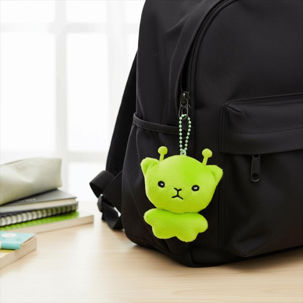 Cute Star Mobile Phone Rope Mini Alien Cat Keychain Cartoon Plush Backpack Pendant  Bag Decor