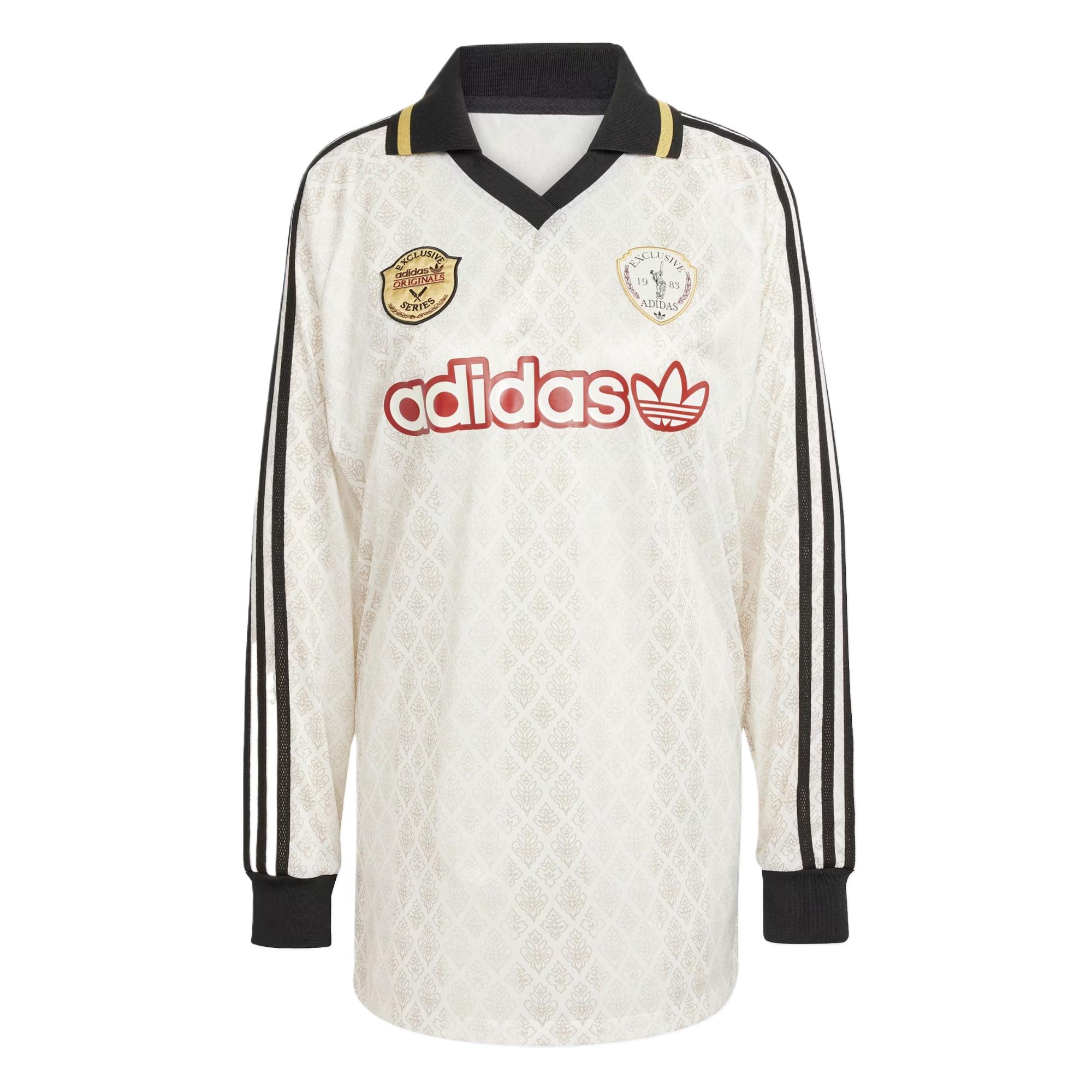 

Adidas Оригинальная полосатая дышащая свободная футболка-поло с длинным рукавом Женские топы Молочно-белый KA4381 S