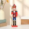 Wooden Nutcracker Decor 30cm Hand-Painted Soldier with Moving Jaw Christmas Mantel & Tree Decoration