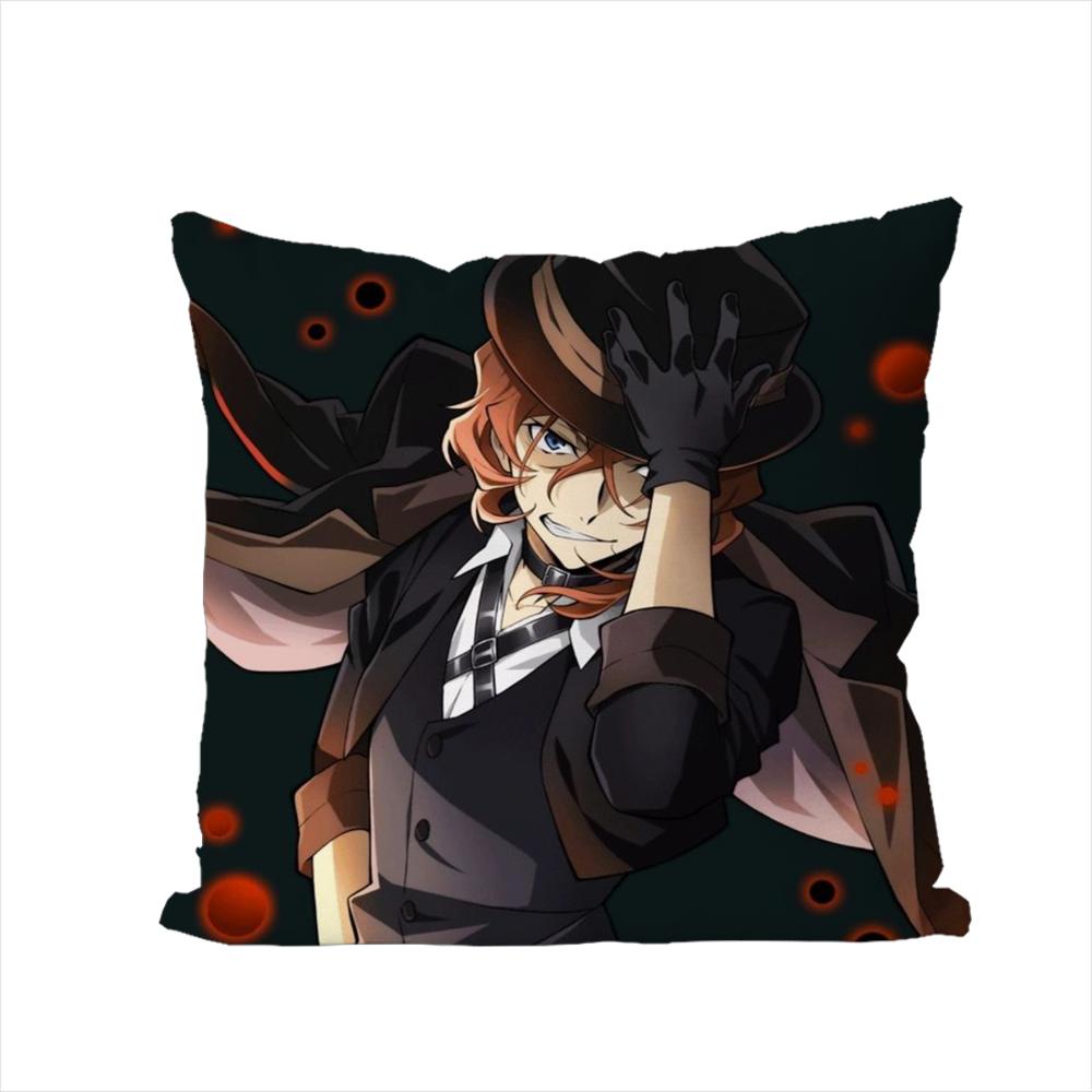 

Bungo Stray Dogs Pillow Case For Car Sofa Decorative Home Doublesided Print Plush Square Throw Pillow Cushion Cover 30x30cm