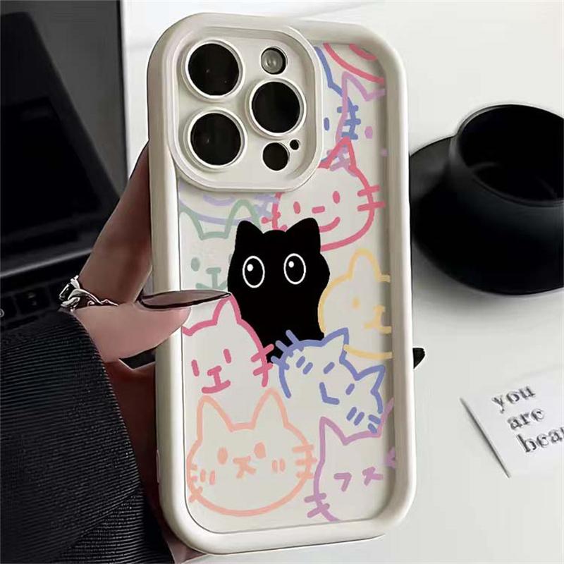 Cute Moon Star Black Cat Phone Case For Xiaomi 15T 14T 17 Pro Max POCO X7 X3 X5 X6 F5 F3 X5 F7 M7 M3 M6 Pro F8 15 Ultra 5G Cover