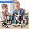 HOGOKIDS City Police Station Building Set - 1261 PCS Police Building Blocks Toys with Helicopter Motorcycle and 2 Cars, STEM Police Construction