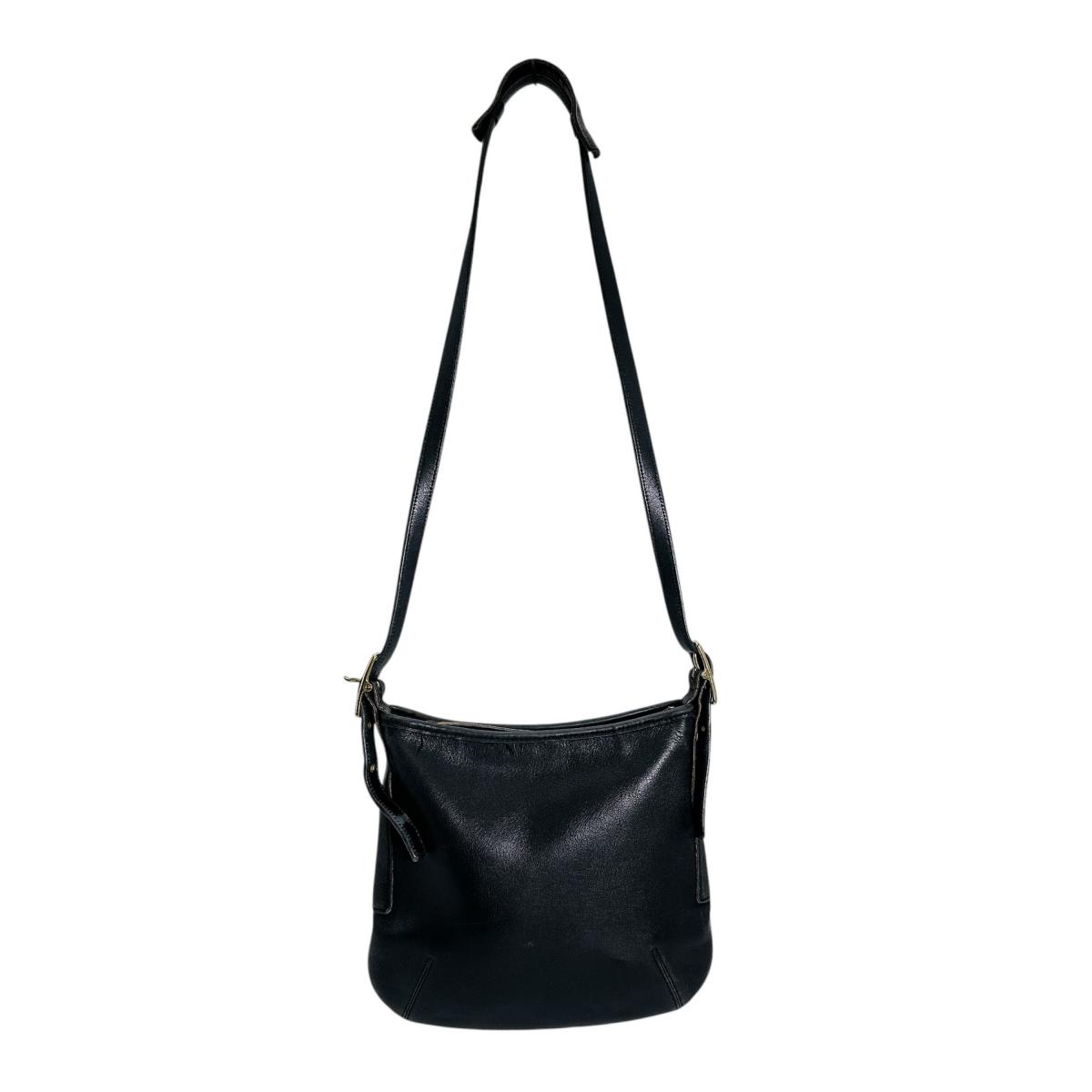 COACH Diagonal crossing Shoulder Bag leather black Women K0D-9204 Used