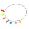 Colorful Resin Gummy Bear Pendant Necklace Cute Clear Bear Chain Necklace Decor