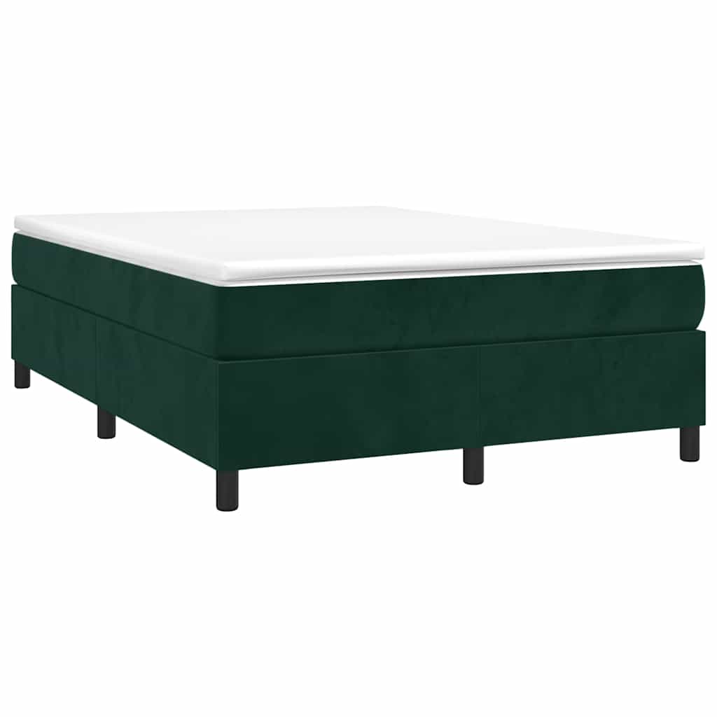 Vidaxl Continentaal Bed Met Matras, Groen, Fluweel, 140X190 Cm