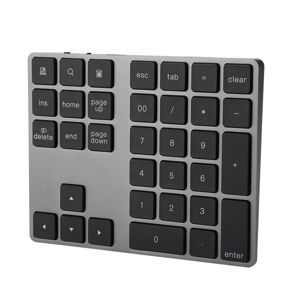 Black 34 Keys Mini Numpad Wireless Bluetooth Numeric Keypad For Apple PC