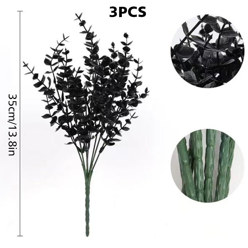 3PC Black Home Decorations Fake Plants Halloween Decor Artificial Leaves Atmosphere Multiple Options Available
