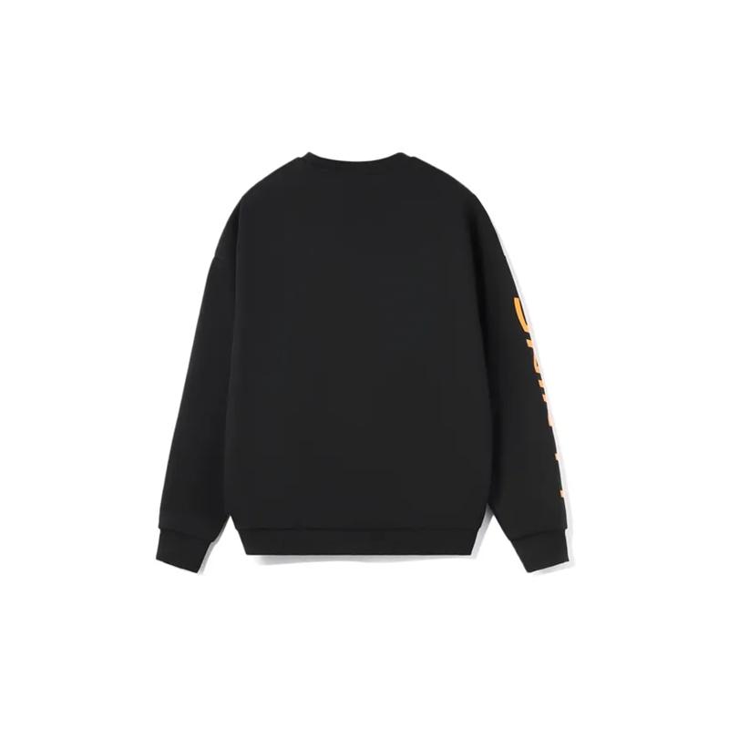 Li Ning Logo Printed Round Neck Pullover Warm Casual Sports Suit Unisex suit Black AWDRF44-1+AYKT413-1