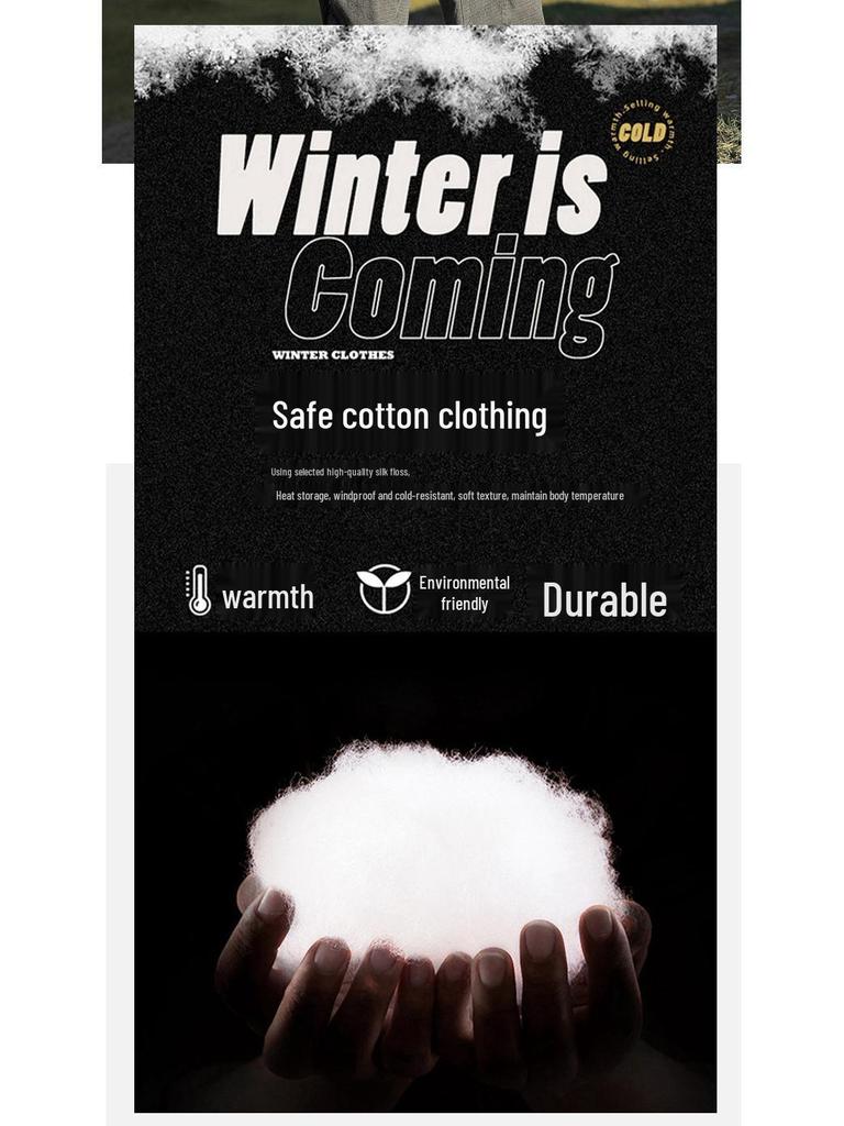 Men's 2025 Lambswool Cotton Padded Jacket - Velvet-Lined, Thick Stand Collar, Winter Warmth & Cold Protection