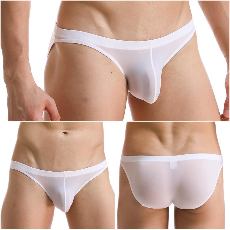 Men's Triangle Underwear Ultra-thin Ice Silk Transparent Comfortable and Sexy Adult Low Waist