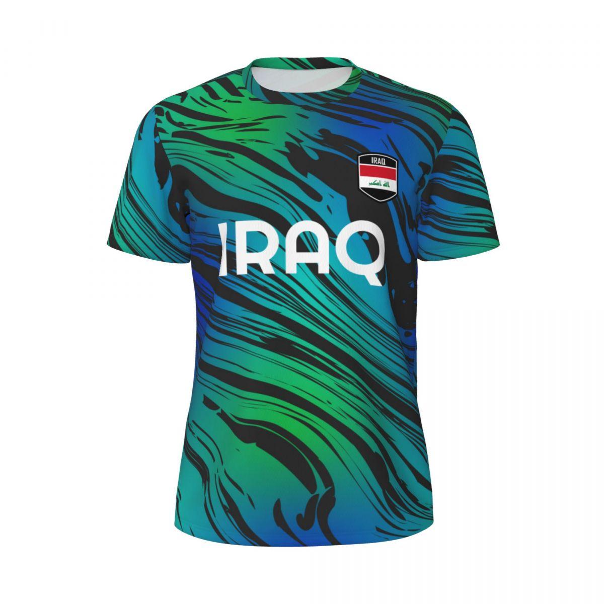 

Футболка с 3D-принтом с флагом Ирака, мужская летняя сетчатая футболка с короткими рукавами для любителей футбола, бега, велосипеда, тенниса, фитнеса S