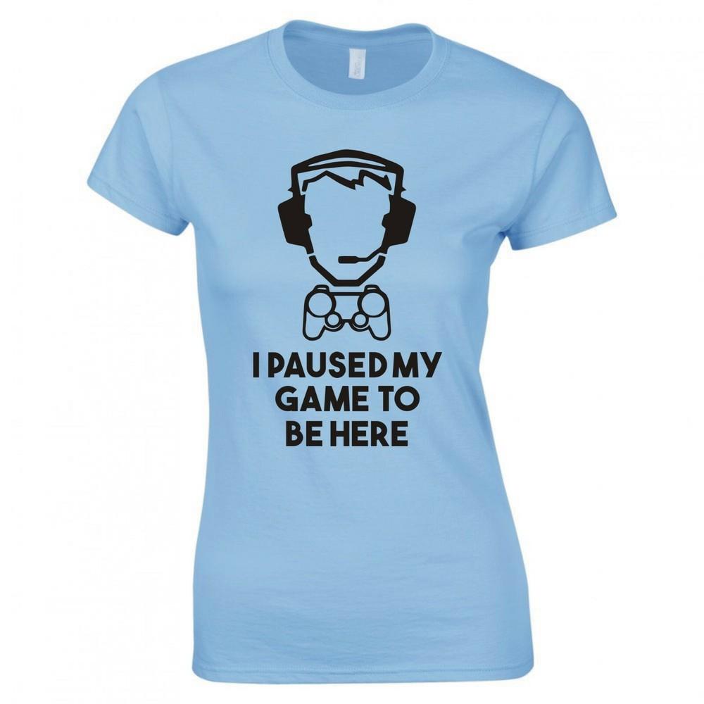Funny Gamer I Paused My Game To Be Here Skinny Fit TShirt S