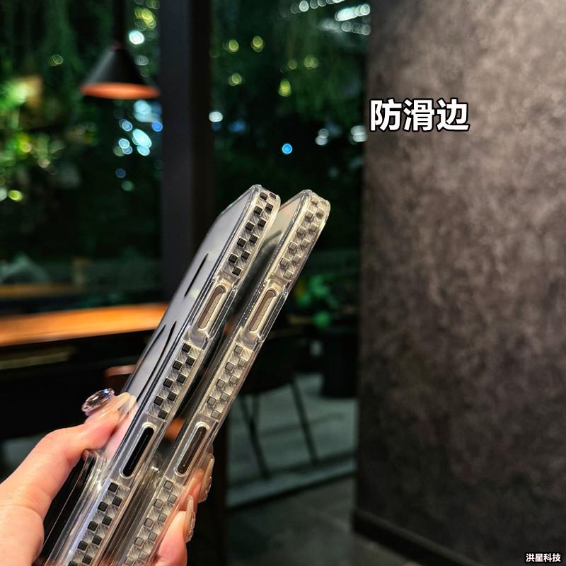 Applicable to iPhone17proMax lens holder Magnetic suction mobile phone case Transparent Apple 16 non-slip edge 15 protective case