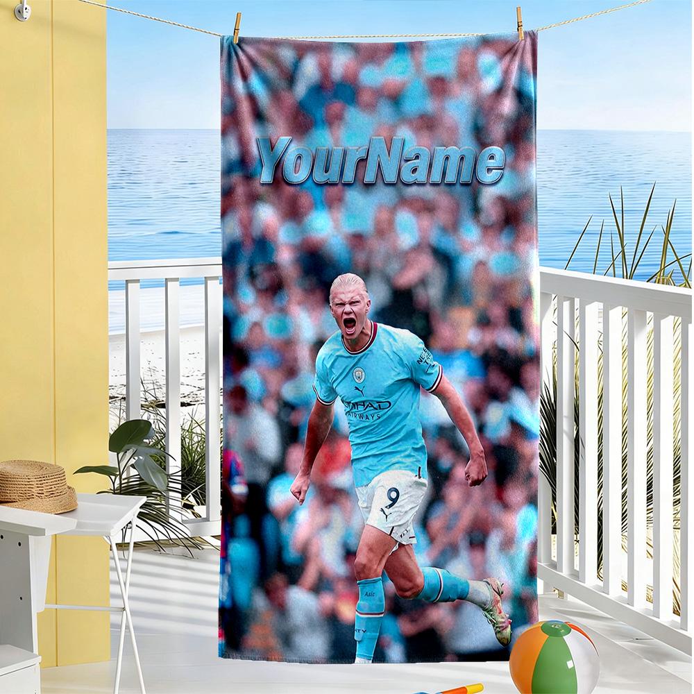 Haaland Customizable Name Beach Towel Quick-Dry Soft Microfiber Suitable for Sports Travel Swimming Yoga Bathroom Beach And Pool