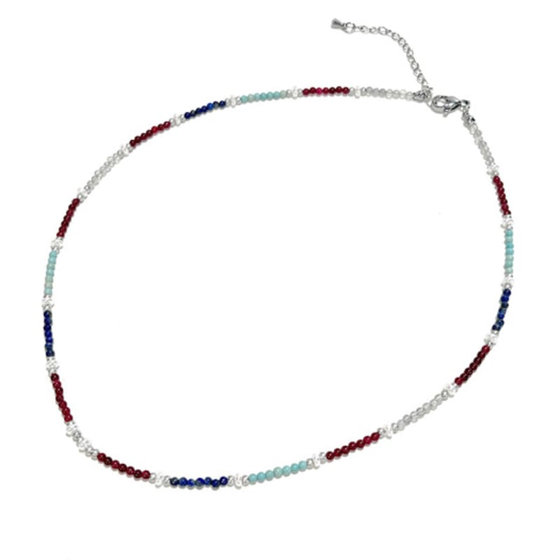 

S SY намисто з червоної квасолі, м яти, індійського каменю, скляних намистин OS