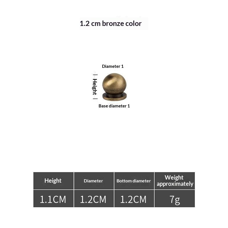 Brass Round Cabinet Knob Single Hole Solid Drawer Pull Matte Antique Bronze Multi Size Knob For Furniture Wardrobe Cupboard
