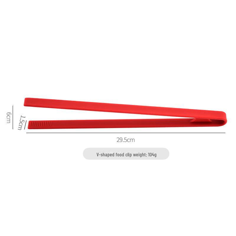 High-Temperature Resistant Silicone V-Shaped Food Clip for Bread, Buffet, Barbecue, and Steak