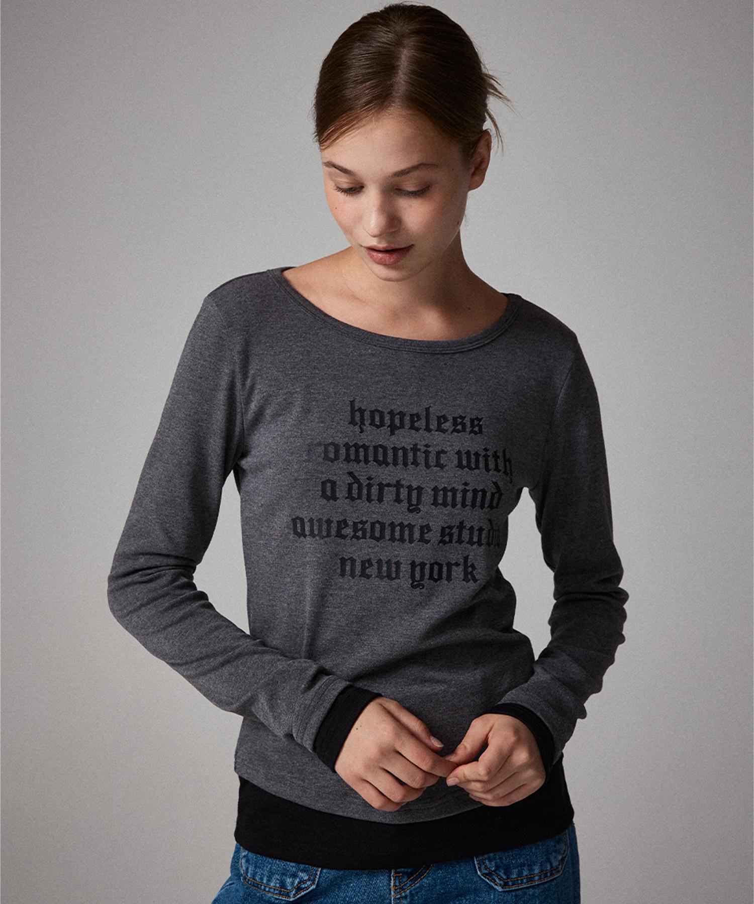 Awesome Studio Layered Long Sleeve T-Shirt Charcoal Indigo Pink/Free
