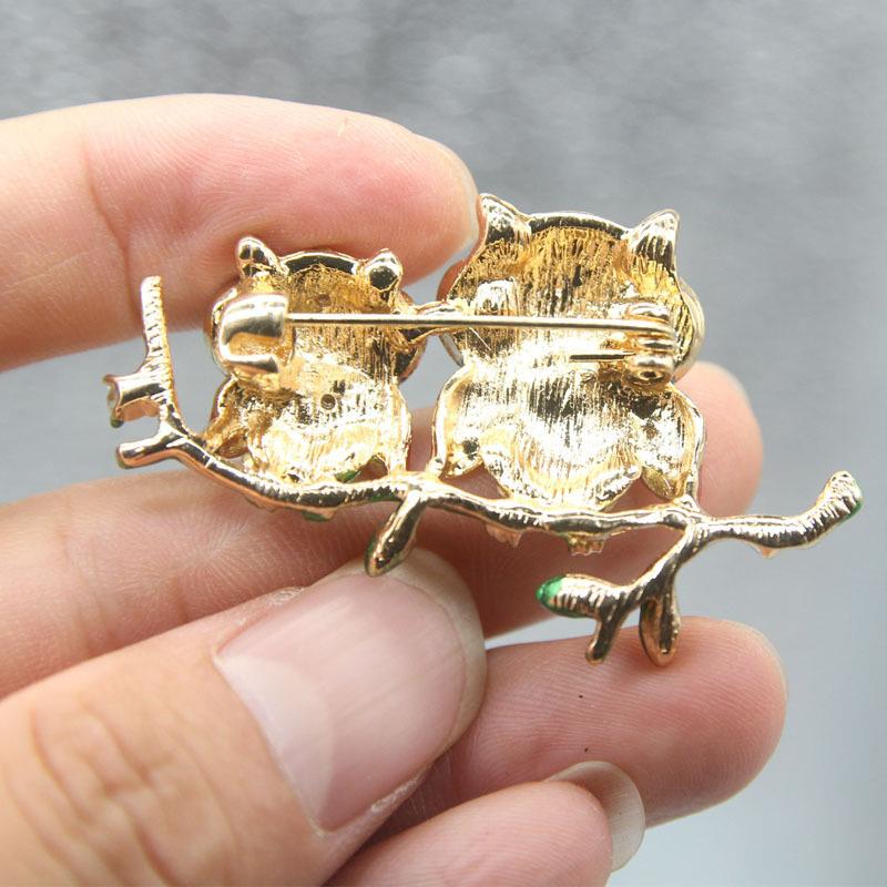 Two Cute Style Oil Dripping Branches ,Double Owl Pin Brooch ,Male And Female Pin Brooch Corsage AccessoriesCute Jewelry