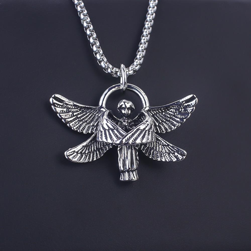 Nordic Celtic Viking Soaring Eagle Stainless Steel Men's Pendant Necklace
