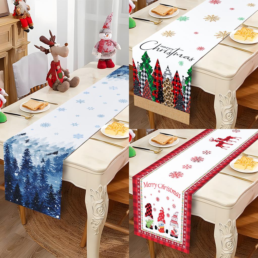 Christmas Table Runner Merry Christmas Table Decoration for Home 2024 Table Cover Xmas Ornament Navidad Natal New Year Gift 2025