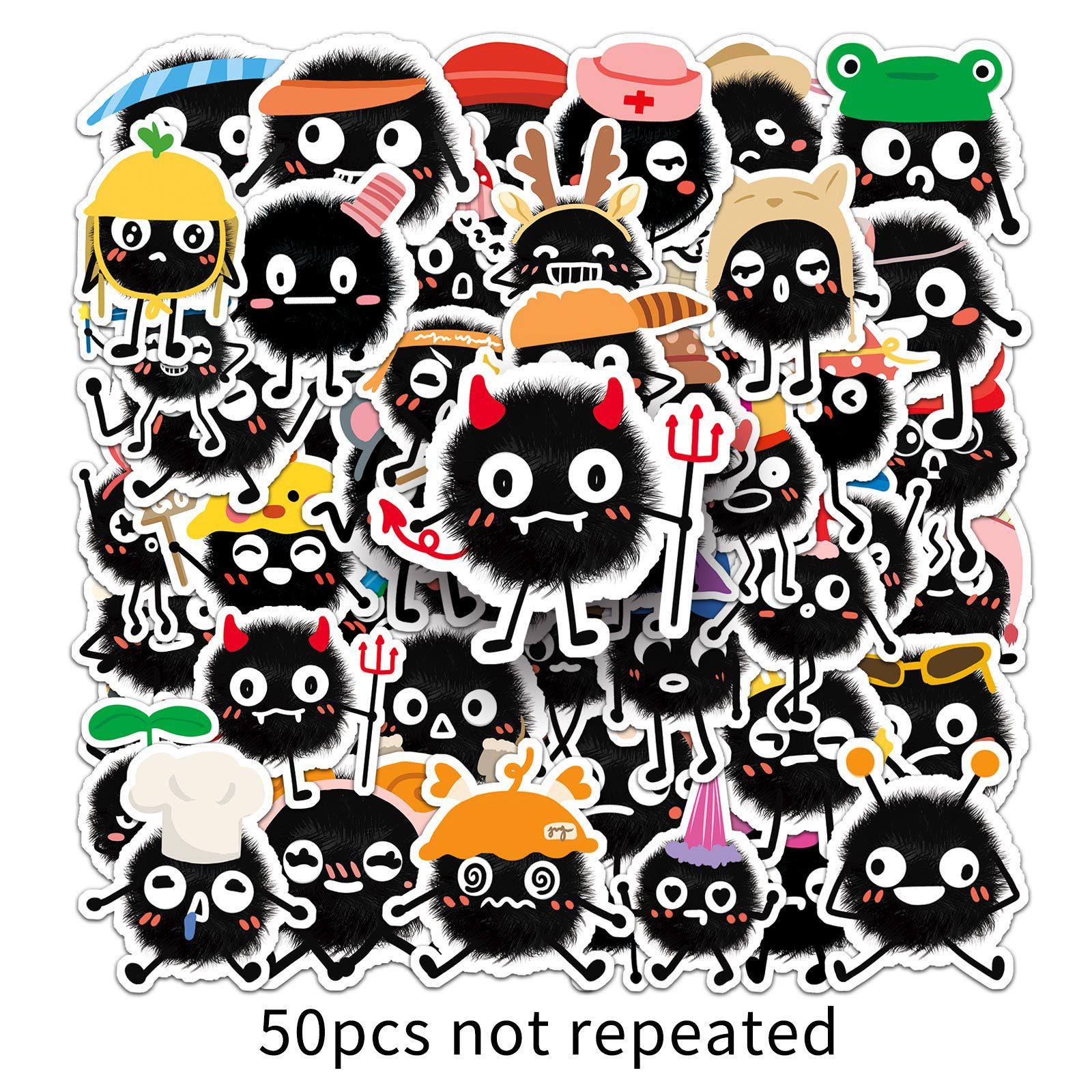 

50 Cute Coal Balls Doodle Personality Cartoon Children s Creative Decoration Mobile Phone Case Suitcase Stickers Waterproof