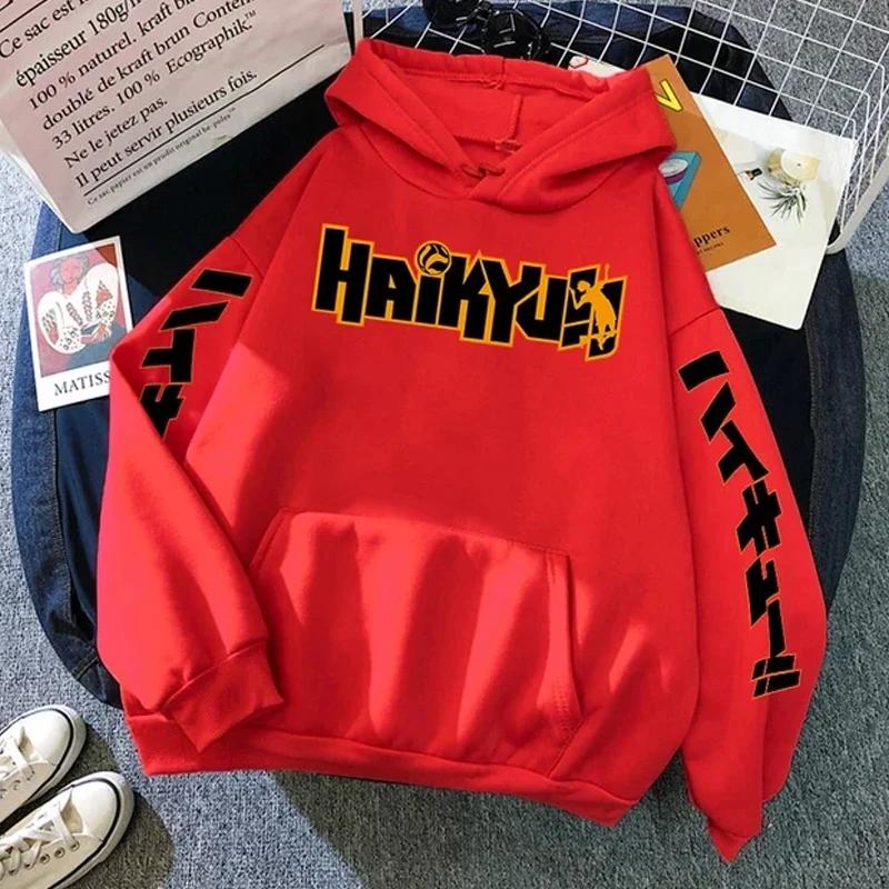 Japan Anime Haikyuu Manga Prints Hoodies Mens Fashion Hoody Hip Hop Fleece Sweatshirts Crewneck Pullovers Cute Clothing Pullover