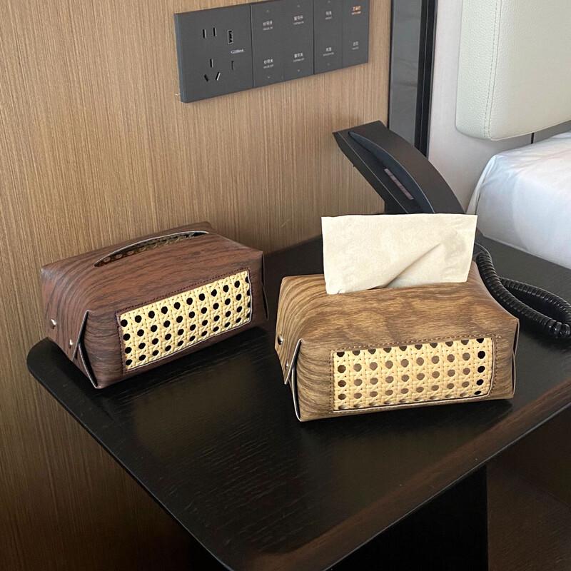 

Leather Wood Grain Tissue Box