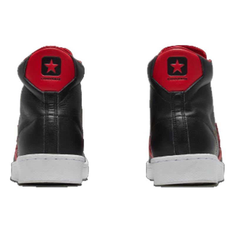 Converse Cons Pro Leather Comfortable Mid-Top Basketball Shoes Unisex Black and Red