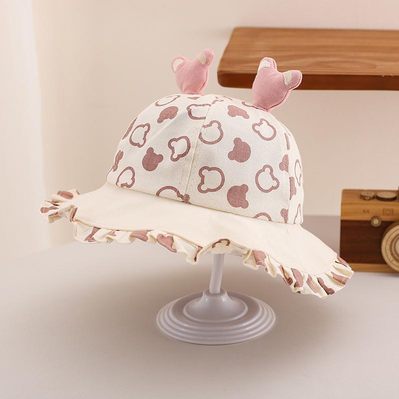 

Baby Girl Summer Sun Hat 50cm 1-3 years Kids Floppy Fisherman Cap Toddler Wide Brim UV Protection Chic Polka Dots Bow 50cm розовый