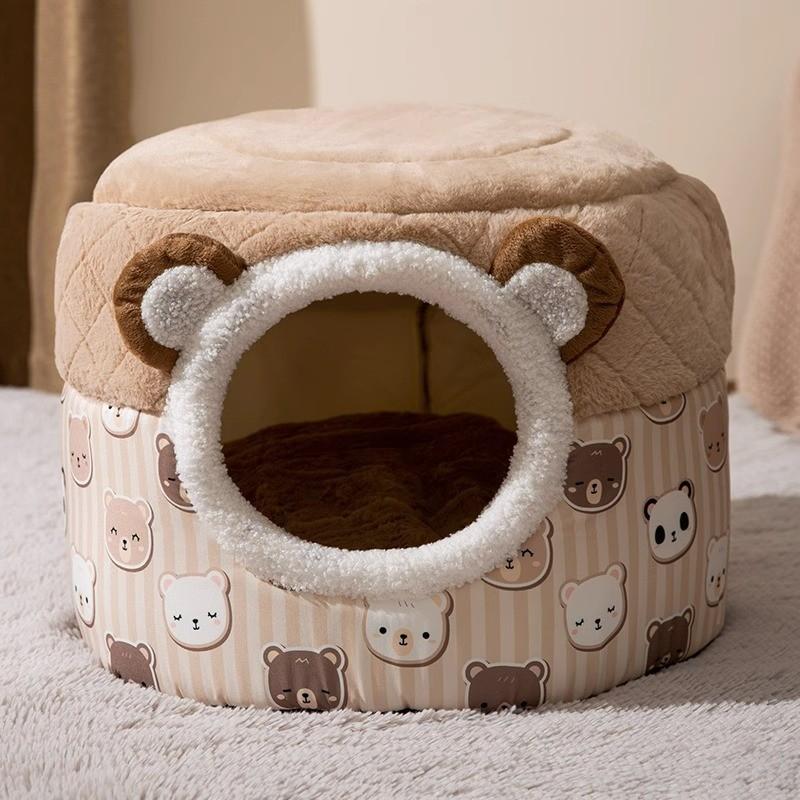Autumn and Winter Closed Black and White Dice Cat Nest Warm and Thickened Dog Nest Teddy Dual-purpose Stool Pet Nest Dog Mat