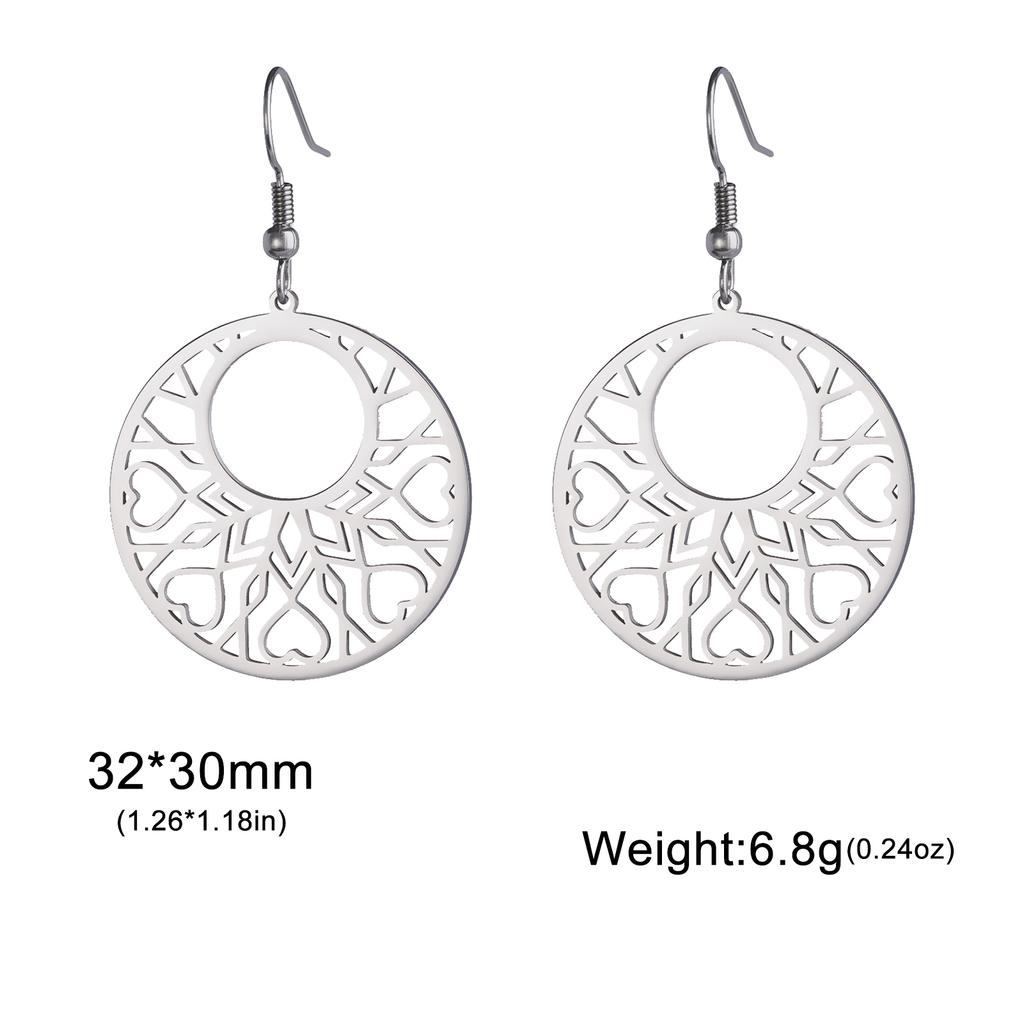 Bohemian Flower Filigree Drop Earrings Stainless Steel Waterproof Dangle Earring Women Ethnic Jewelry Valentine Gift