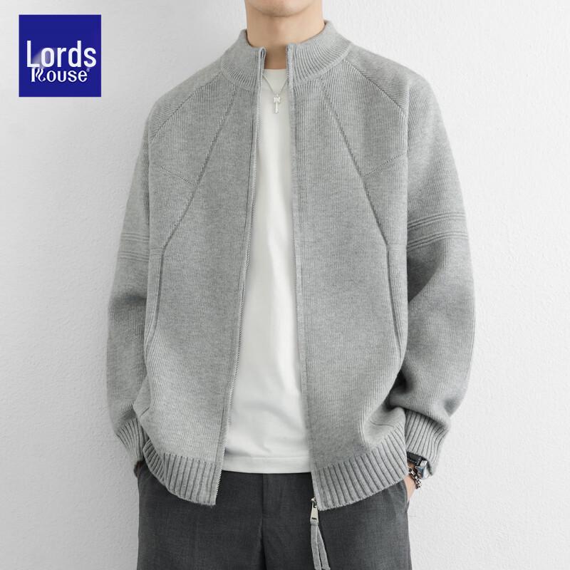 Cardigan lavorato a maglia con zip oversize stile americano da uomo Loz