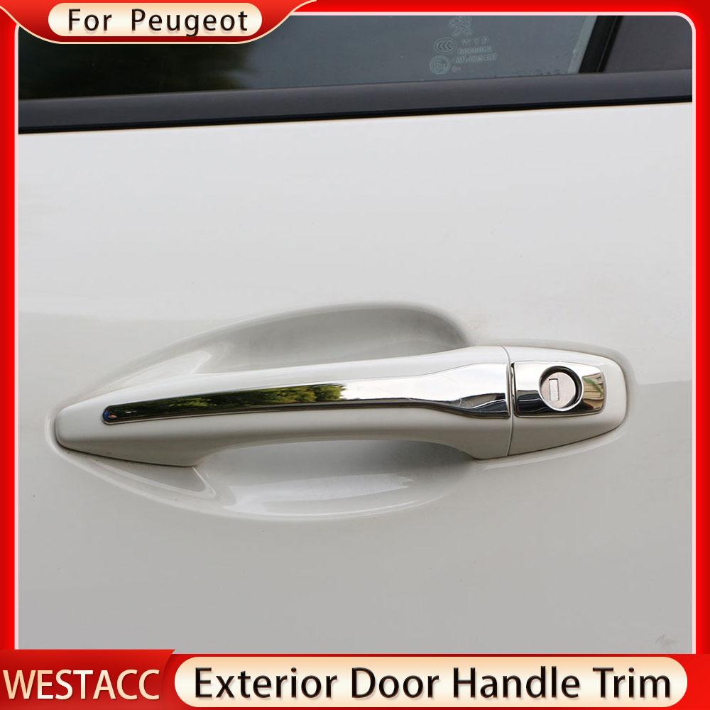 8 Stücke Edelstahl Auto Außentürgriffabdeckung Trim Dekoration Aufkleber für Peugeot 2008 2014 – Schutz