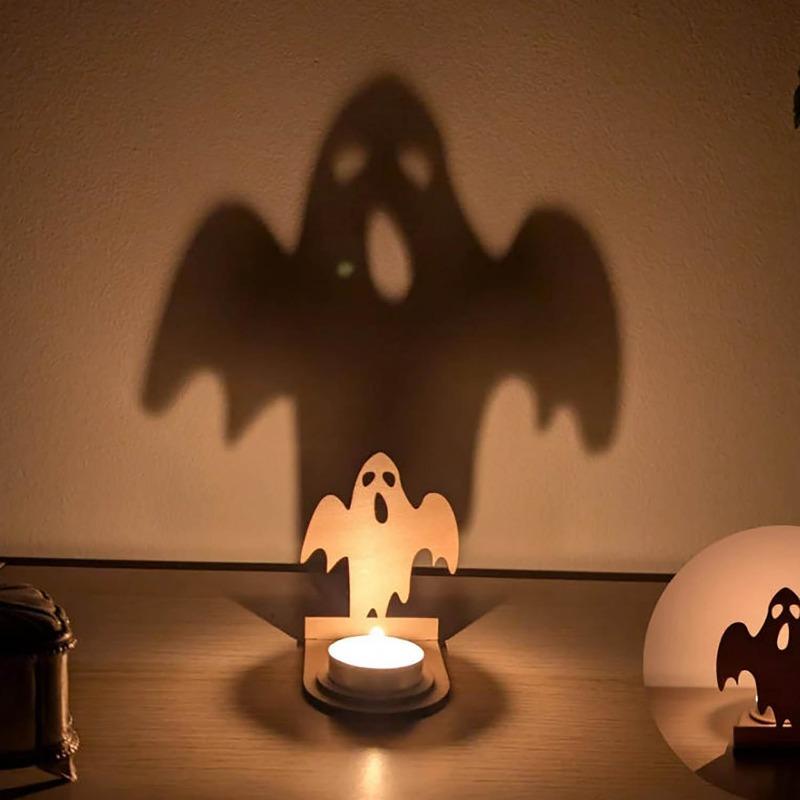 Wooden Crafts Ghost Candles Ghost Horror Halloween Party Decoration Home Living Room Ornament