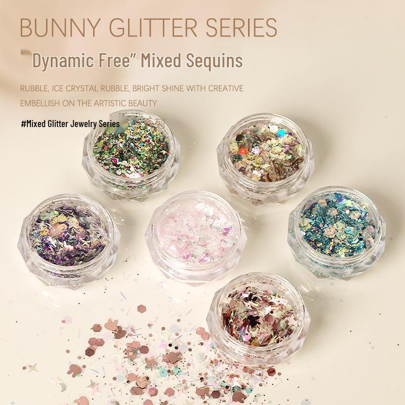 

Nail Art Lively Rabbit Starburst Glitter Sequins Mix - Hexagonal & Fairy Decorations