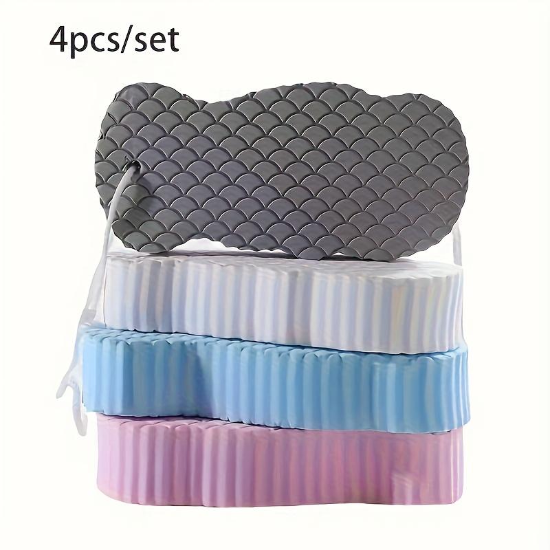 Nordic Style Exfoliating Bath Sponge, Dual-Sided Scrubbing Tool, Travel Portable Shower Brush, Suitable for Baby & Mom